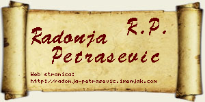 Radonja Petrašević vizit kartica